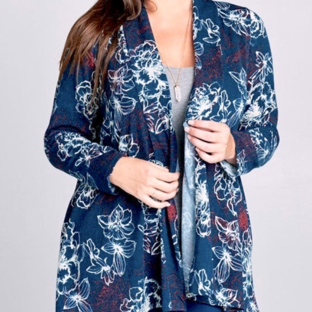 Fall floral cardigan